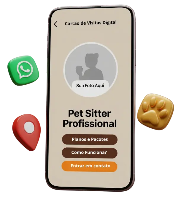 Mockup Cartão de Visita Digital Pet Sitter